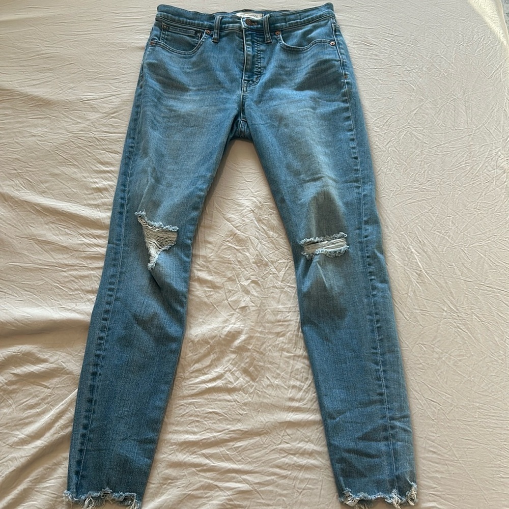 Madewell Women’s 9” High Rise Skinny Jeans Distressed Size 28